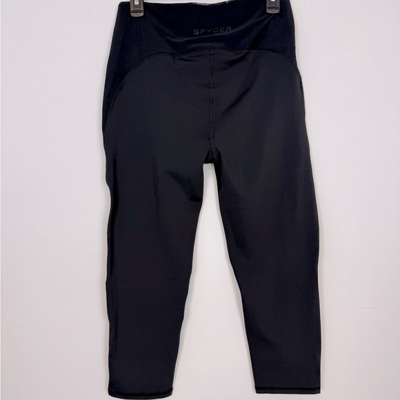 SPYDER High Waist Mesh back Support Crop Legging. Black. Size Large. NWT. - Picture 7 of 12